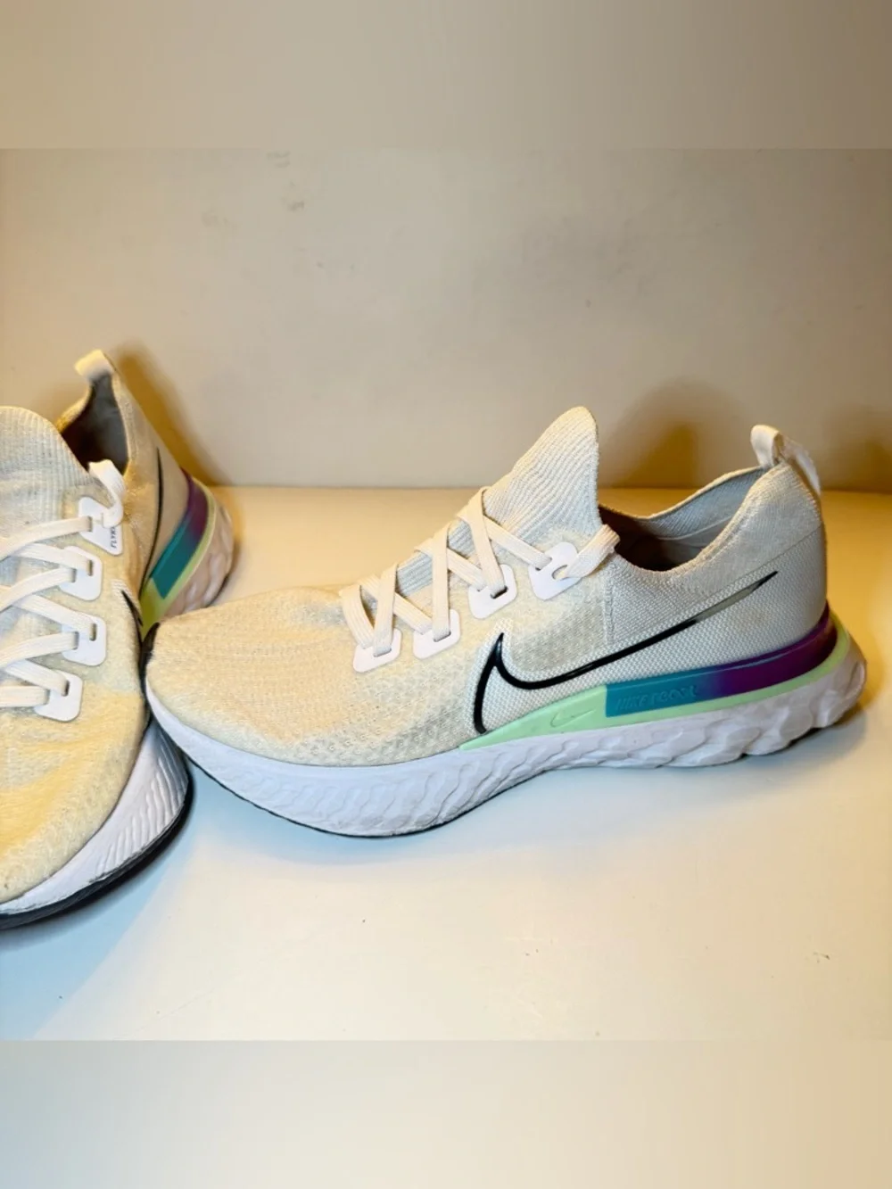 NIKE REACT INFINITY RUN FLYKNIT WHITE VAPOR GREEN AQUA RUNNING SIZES